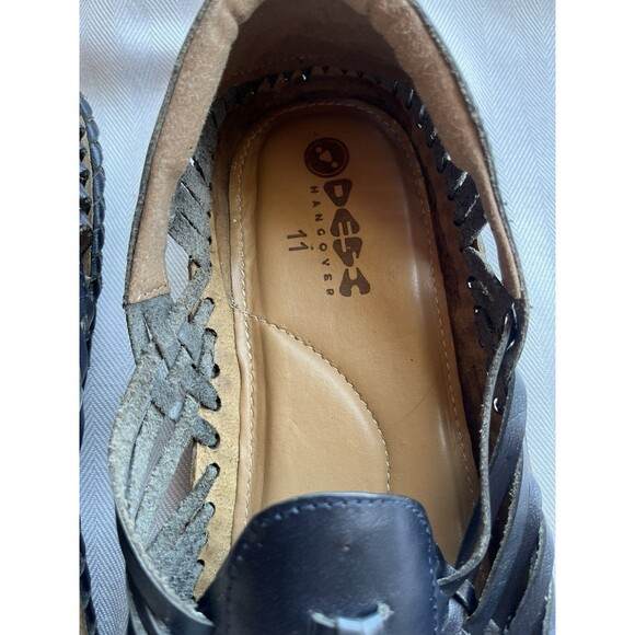 DesiHangover Chief Navy Blue Leather Woven Huarache Slip On Loafer Men’s Size 11 - Picture 5 of 12